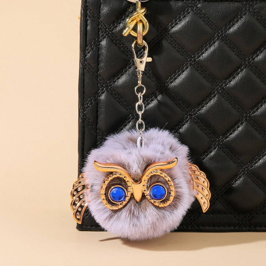 Wholesale Zinc Alloy Cute Plush Owl Keychain